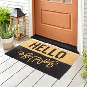Natura  Hello and Goodbye Printed Coir Doormat 40x60 CM in Black Colour