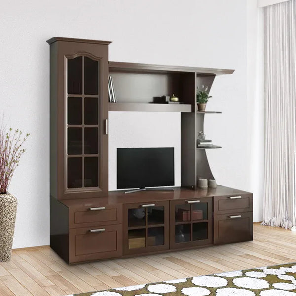 Mandrin Engineered Wood Wall Unit in Wenge Colour dimensions