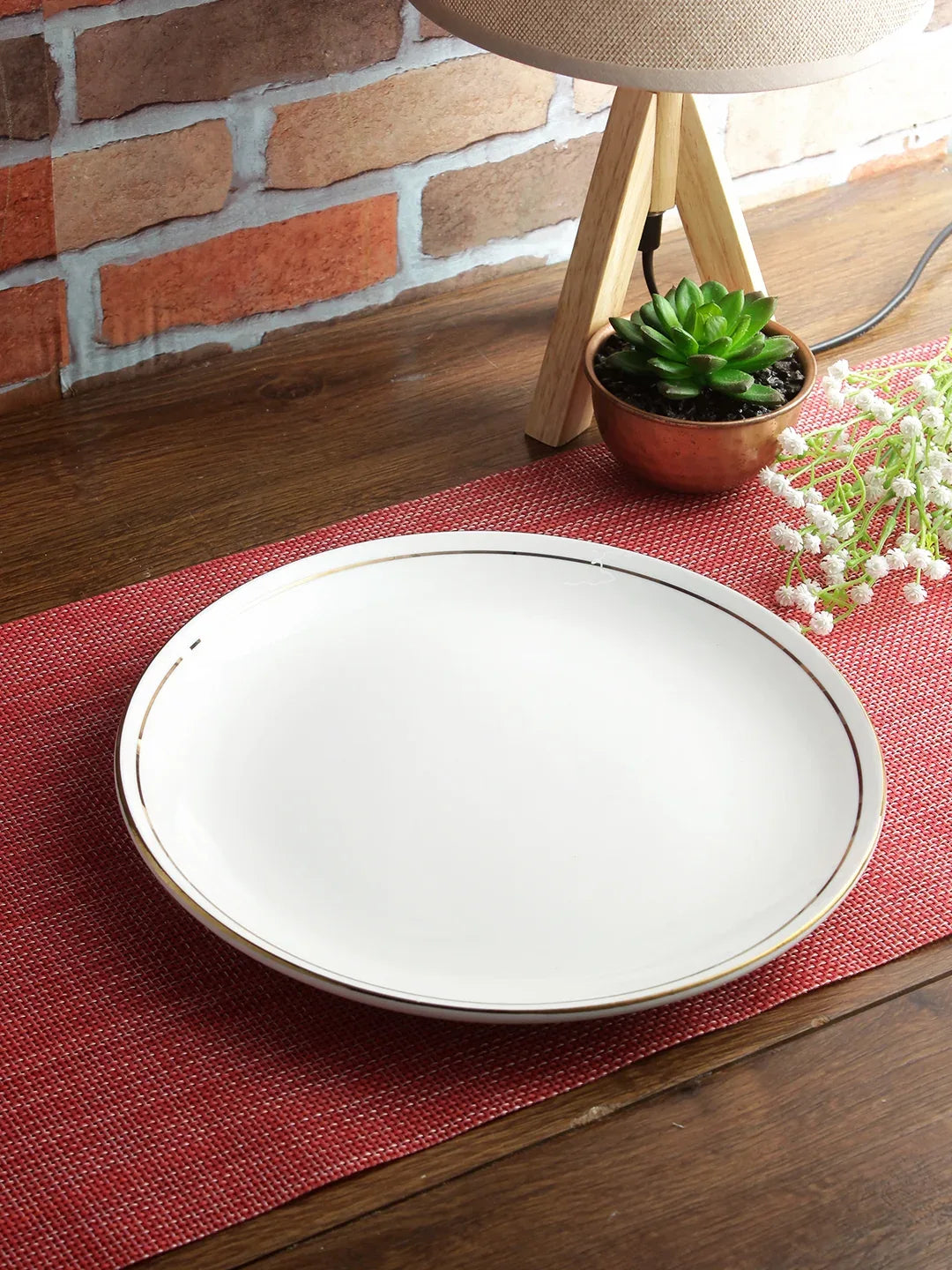 Avril Bone China Dinner Plate 25 Cm in White Colour - HomeTown