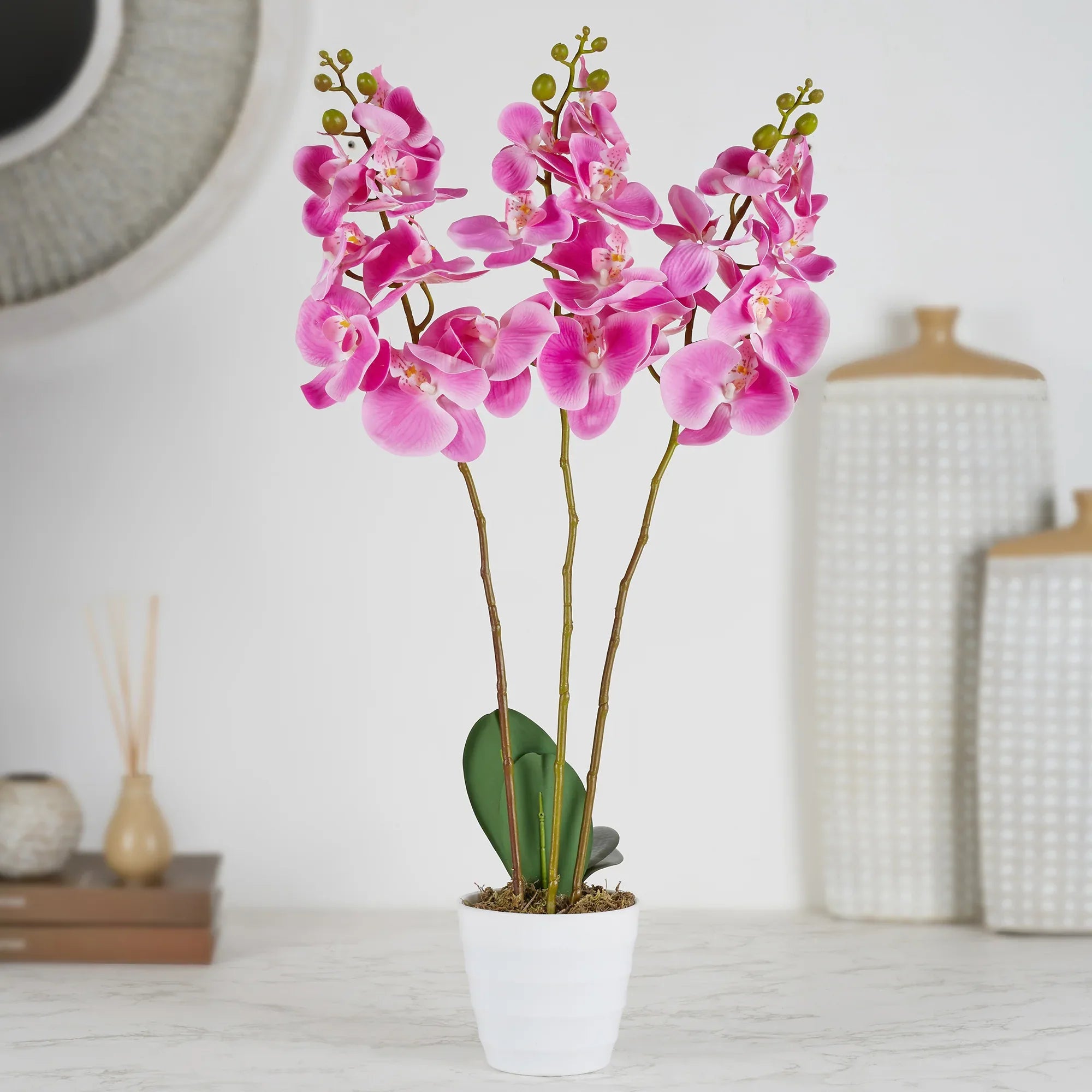 Ilana Artificial Orchid Potted Plant 55Cm in Pink Colour - HomeTown