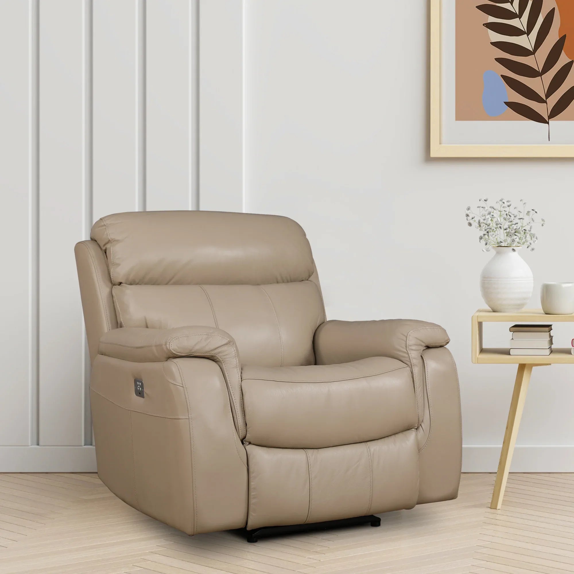 Plush Leather Electric Recliner