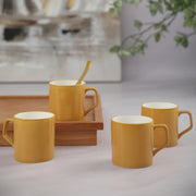 Palette Ceramic Tea Mug Set of 4 200 Ml in Yellow Colour - HomeTown