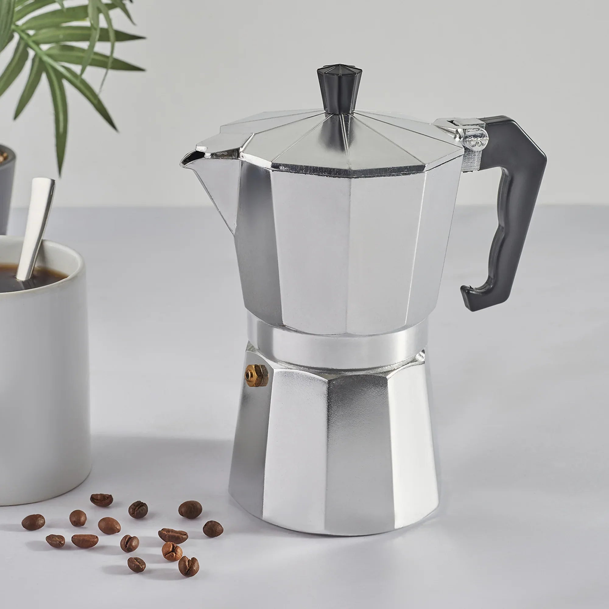 Brew Aluminium Moka Pot Coffee Maker 300 Ml in Silver Colour - HomeTown