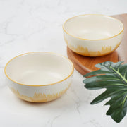 Ophilia Studio Pottery Stoneware Veg Bowl/Katori Set of 2 in Ochre Colour - HomeTown