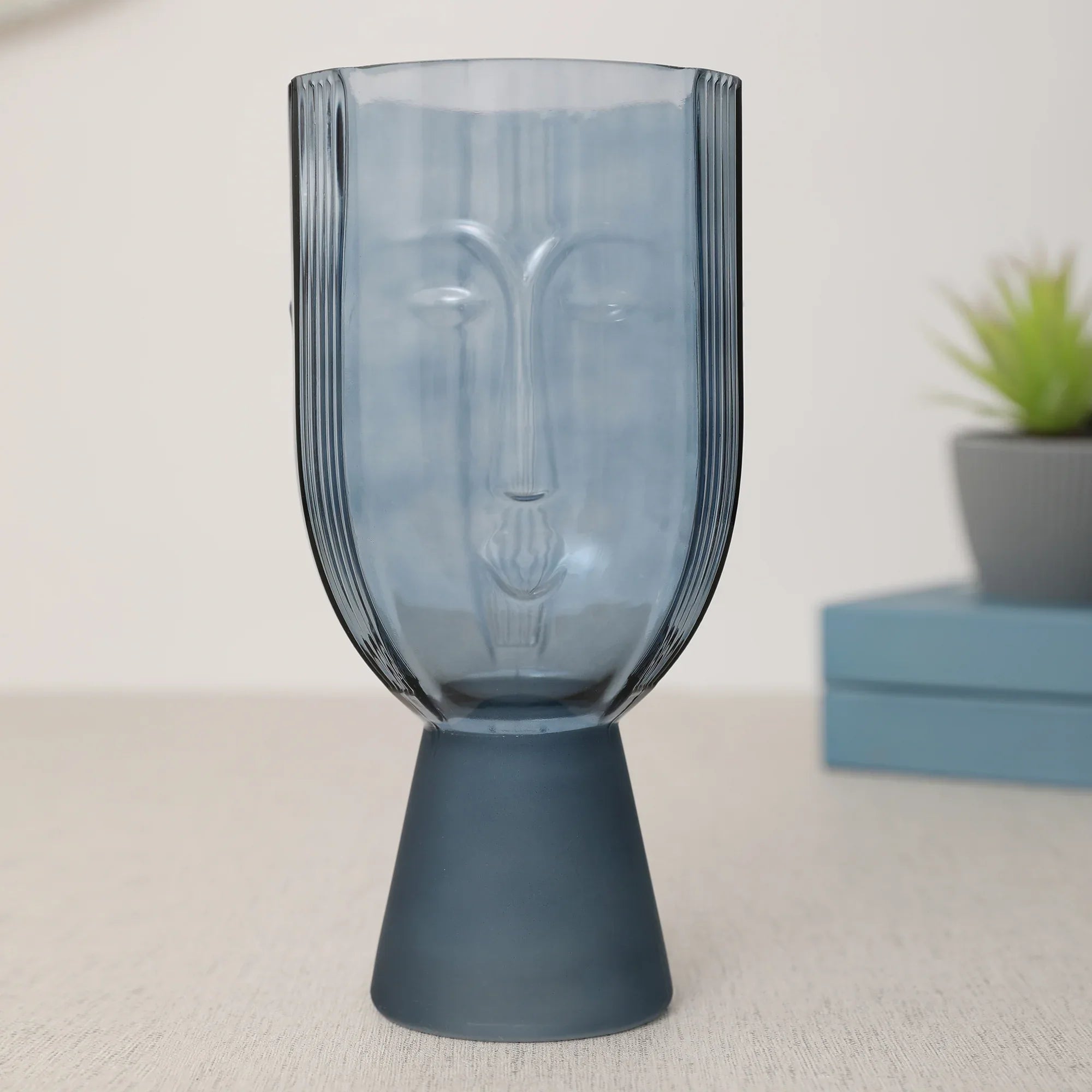 Monique Pop Glass Vase 30Cm in Aqua Colour - HomeTown