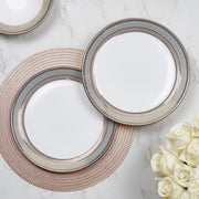 Amour Real Gold-Plated Bone China Charlotte Dinner Plate Set of 2 in Pink & White Colour - HomeTown