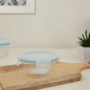 Robust Glass Round Container with PP Lid 400ML in Transparent Colour - HomeTown