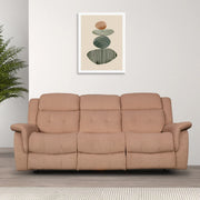 Attila Fabric Three Seater Recliner in Brown Colour - HomeTown
