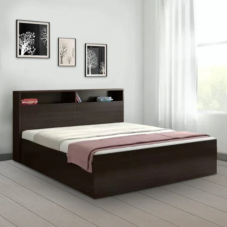 Alex King bed with Box storage in Dark Walnut Colour - HomeTown