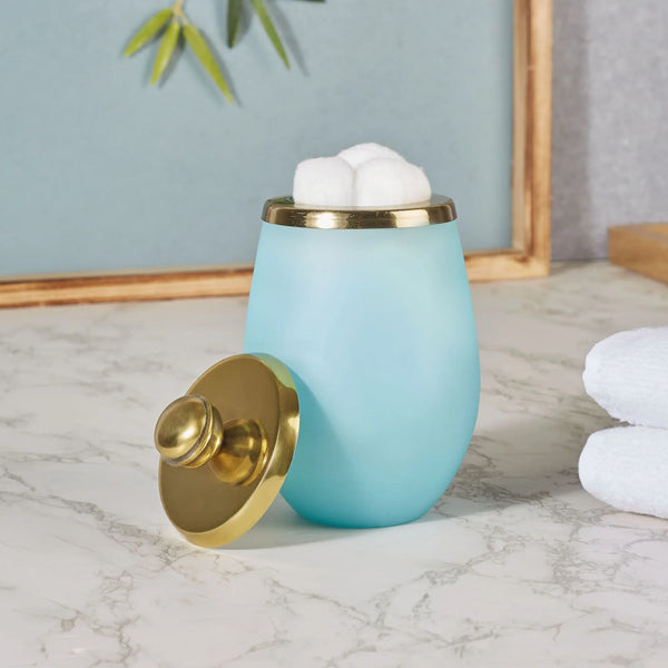 Emilia Glass Frosted Colored Tumbler in Turq Colour dimensions