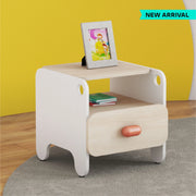 Boop Bed Side Table in Pearly White Colour - HomeTown