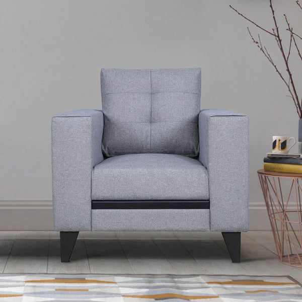 Garcia Fabric Single Seater Sofa in Grey Colour dimensions