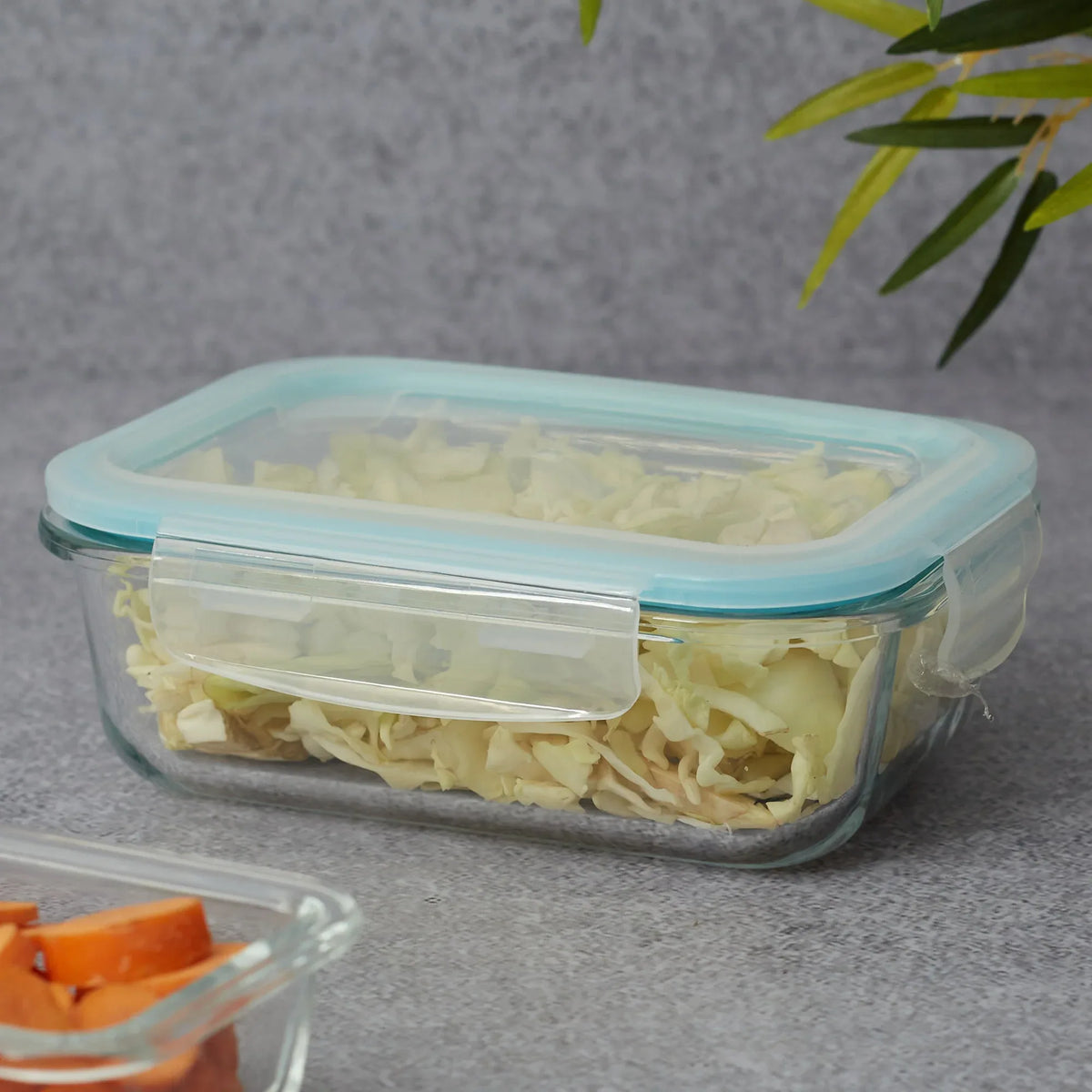 Robust Glass Rectangle Container with PP Lid 640ML in Transparent Colour - HomeTown