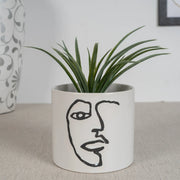 Alura Milan Face2 Ceramic Planter 14Cm in White Colour - HomeTown