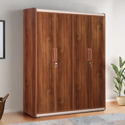 Canterbury Engineered Wood Four Door Wardrobe in Fortune Walnut Colour - HomeTown