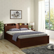 Magnum Engineered Wood Bed with Storage in Urban Walnut Colour - HomeTown