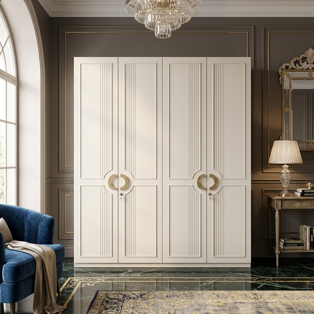 AKIRA 4 DOOR WARDROBE - PUMIC GREY