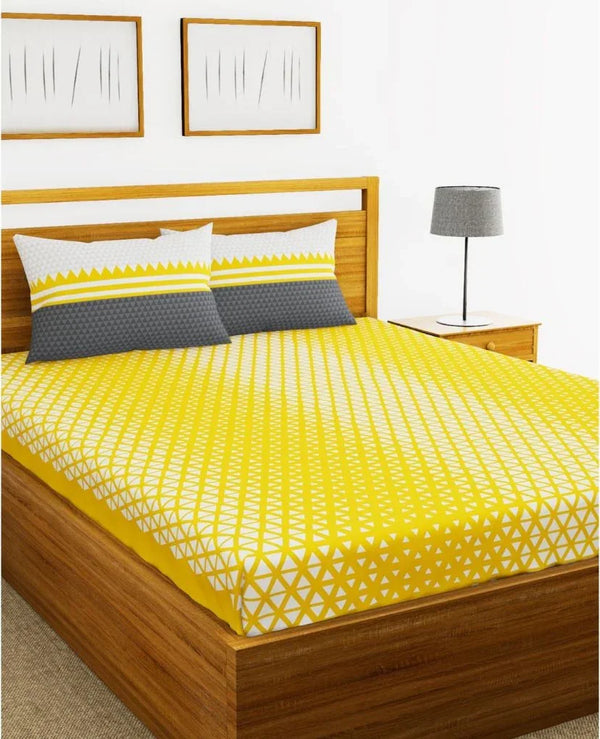Chantal Cotton Double Bed Sheet 229X274 Cm 210 Tc in Yellow Colour dimensions