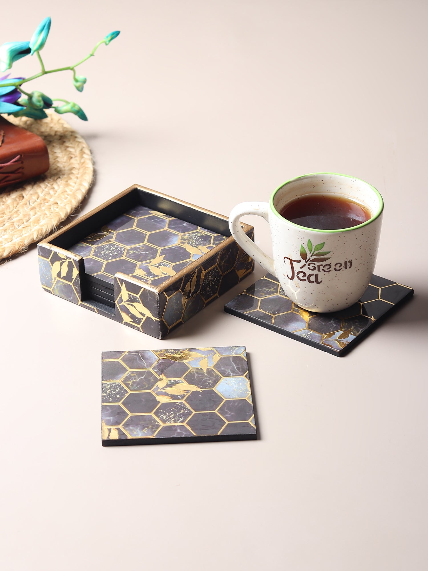 Gilded Hive Coaster Set of 6