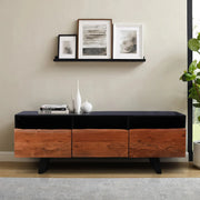 Arduous Acacia Wood Low Height Tv Unit in Brown Colour - HomeTown
