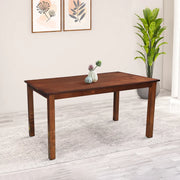 Aravali Rubberwood Six Seater Dining Table in Antique Cherry Colour - HomeTown