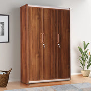 Canterbury Engineered Wood Three Door Wardrobe in Fortune Walnut Colour - HomeTown