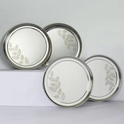 Glisto Stainless Steel Hammered Rajbhog Dinner Plate Set of 4 in Silver Colour - HomeTown