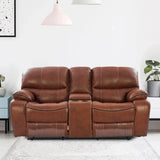 Tigris 2 Seater Leatherette Recliner Sofa in Brown Colour