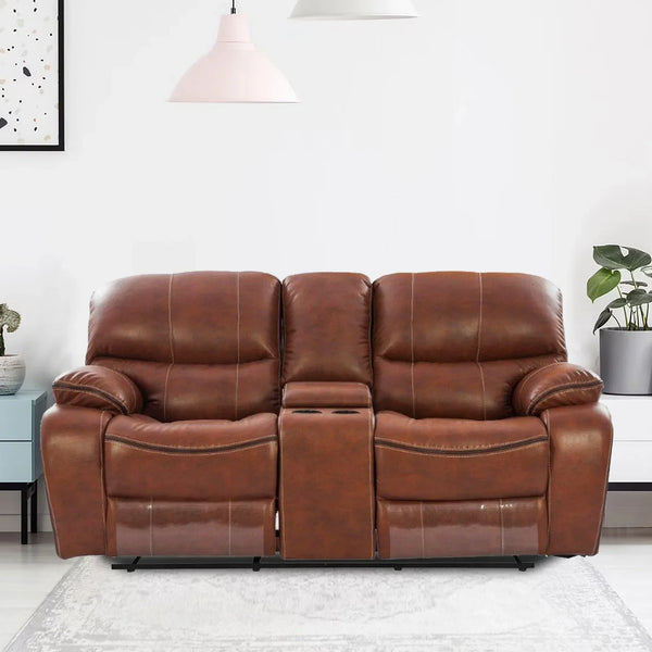 Tigris 2 Seater Leatherette Recliner Sofa in Brown Colour dimensions