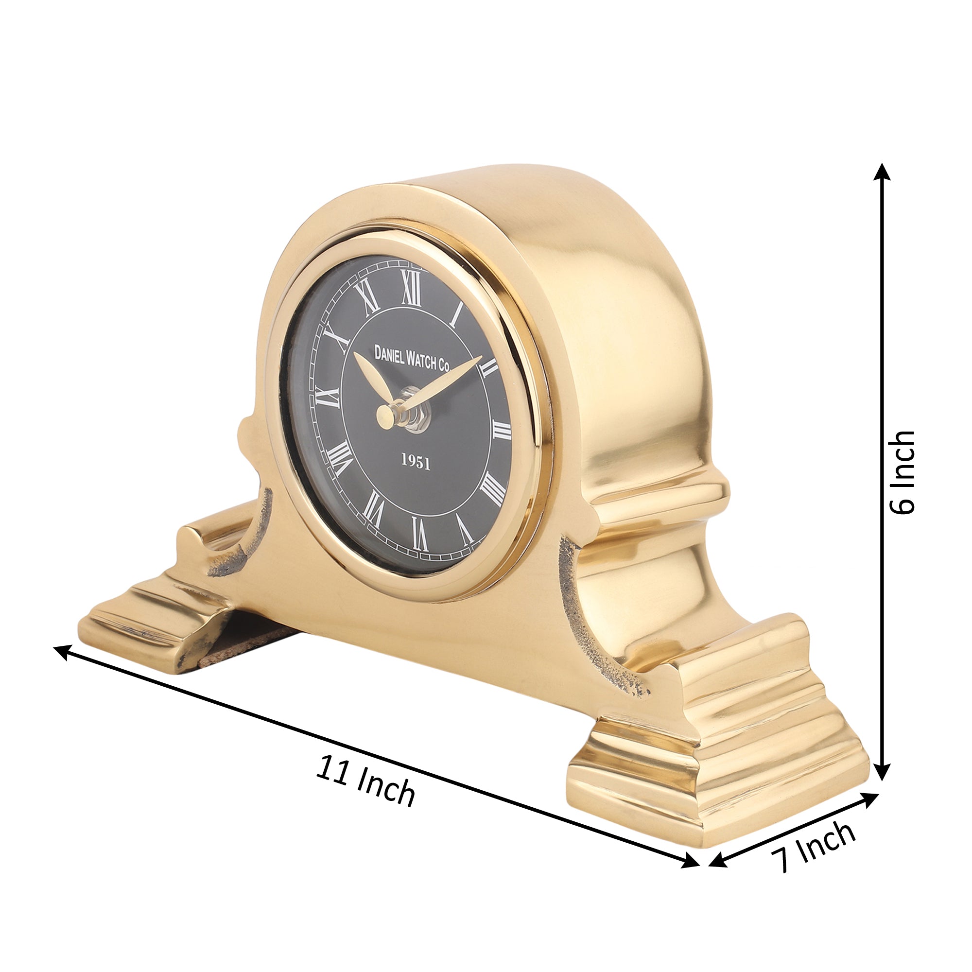 Arcadian Arc Table Clock in Gold