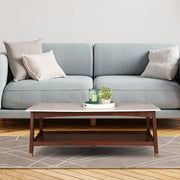 Dante Solid Wood Center Table in Walnut Colour - HomeTown