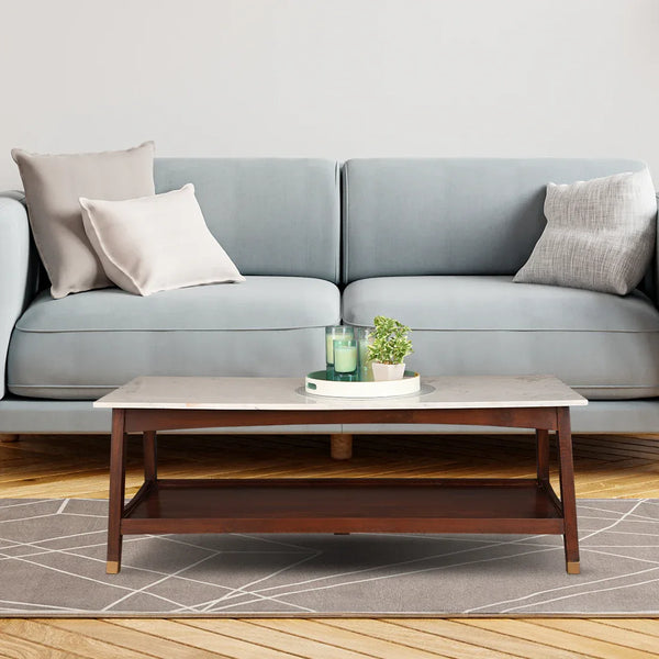 Dante Solid Wood Center Table in Walnut Colour - HomeTown