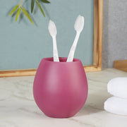 Emilia Glass Frosted Colored Jar With Lid in Plum Colour - HomeTown