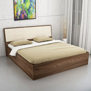 Saville Queen Size Bed with Box Storage in Dark Vogue Colour - HomeTown