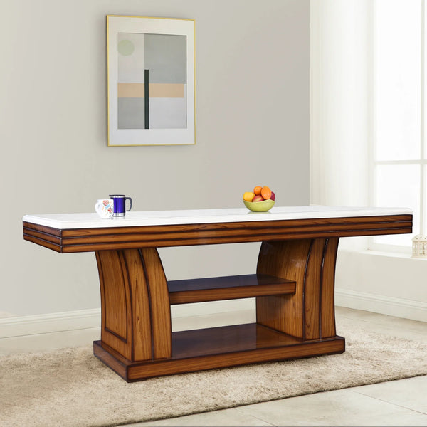 Dewsbury Solid Wood Six Seater Table in Beige Colour dimensions