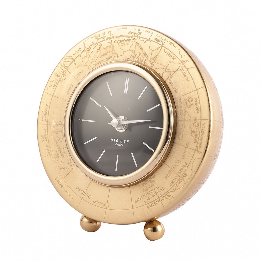 World Clock In Gold Finish
