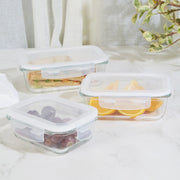 Fiesta Borosilicate Glass Clip Lock Container Set of 3 in Clear Colour - HomeTown