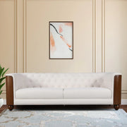 Valentina Fabric Three Seater Sofa in White Colour - HomeTown