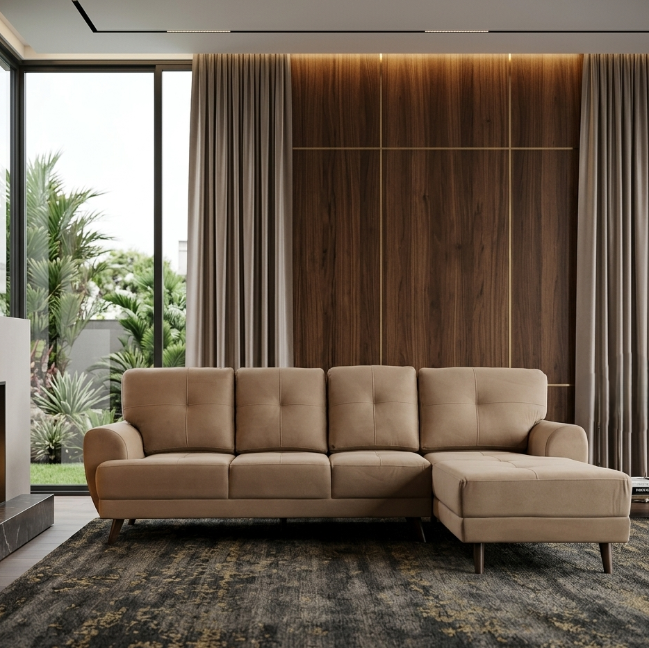 RIGA LYRA FAB LOUNGER LARGE BROWN LH