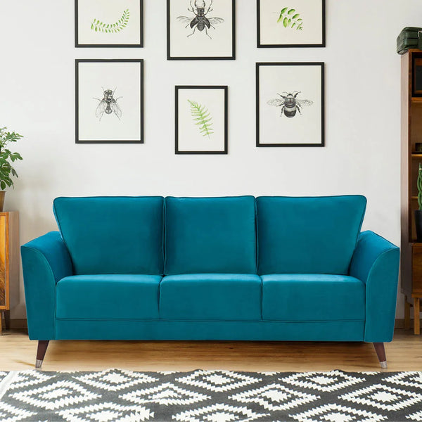 Magnific Velvet 3 Seater Sofa Green dimensions