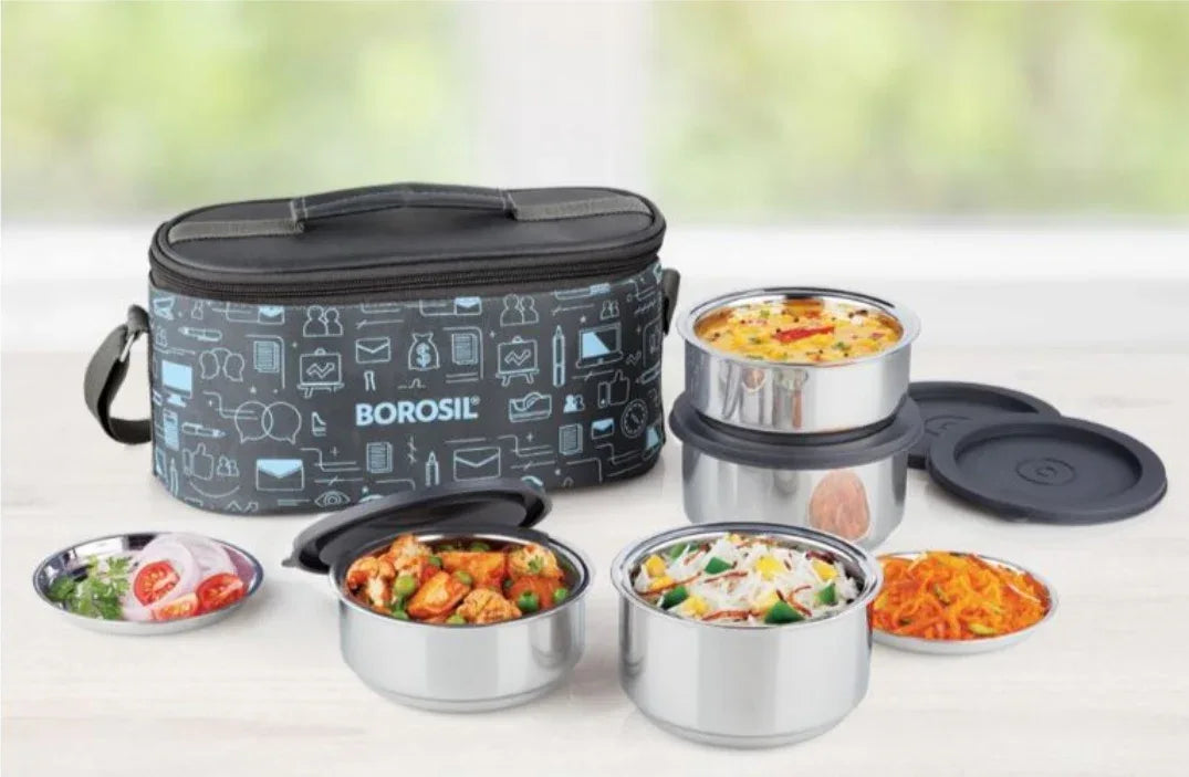 Borosil Ss Insulated Lunch Box Set Of 4 - HomeTown