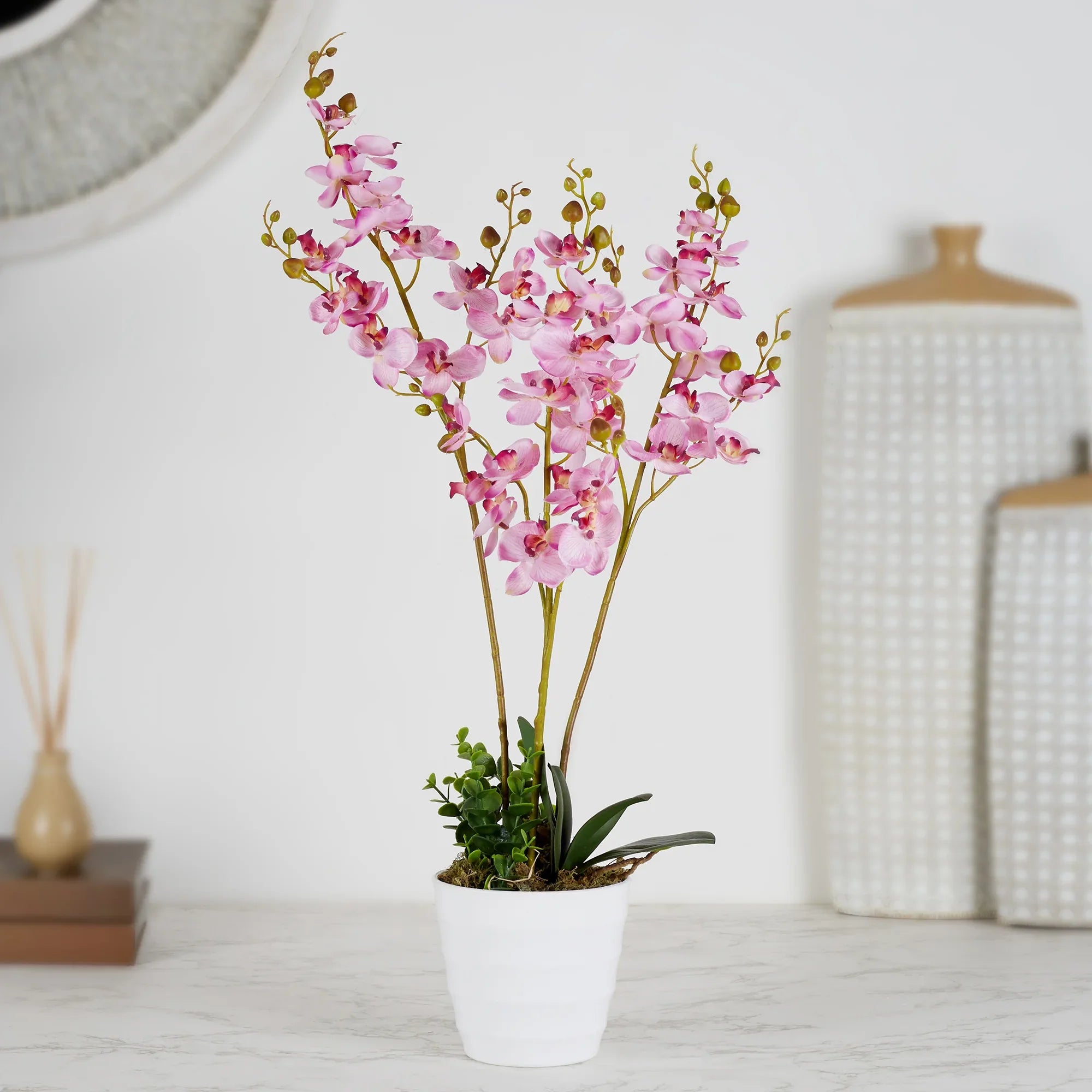 Ilana Artificial Orchid Potted Plant 60Cm in Pink Colour - HomeTown
