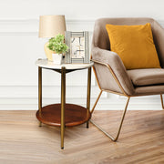 Amira Metal Side Table in Walnut Colour - HomeTown