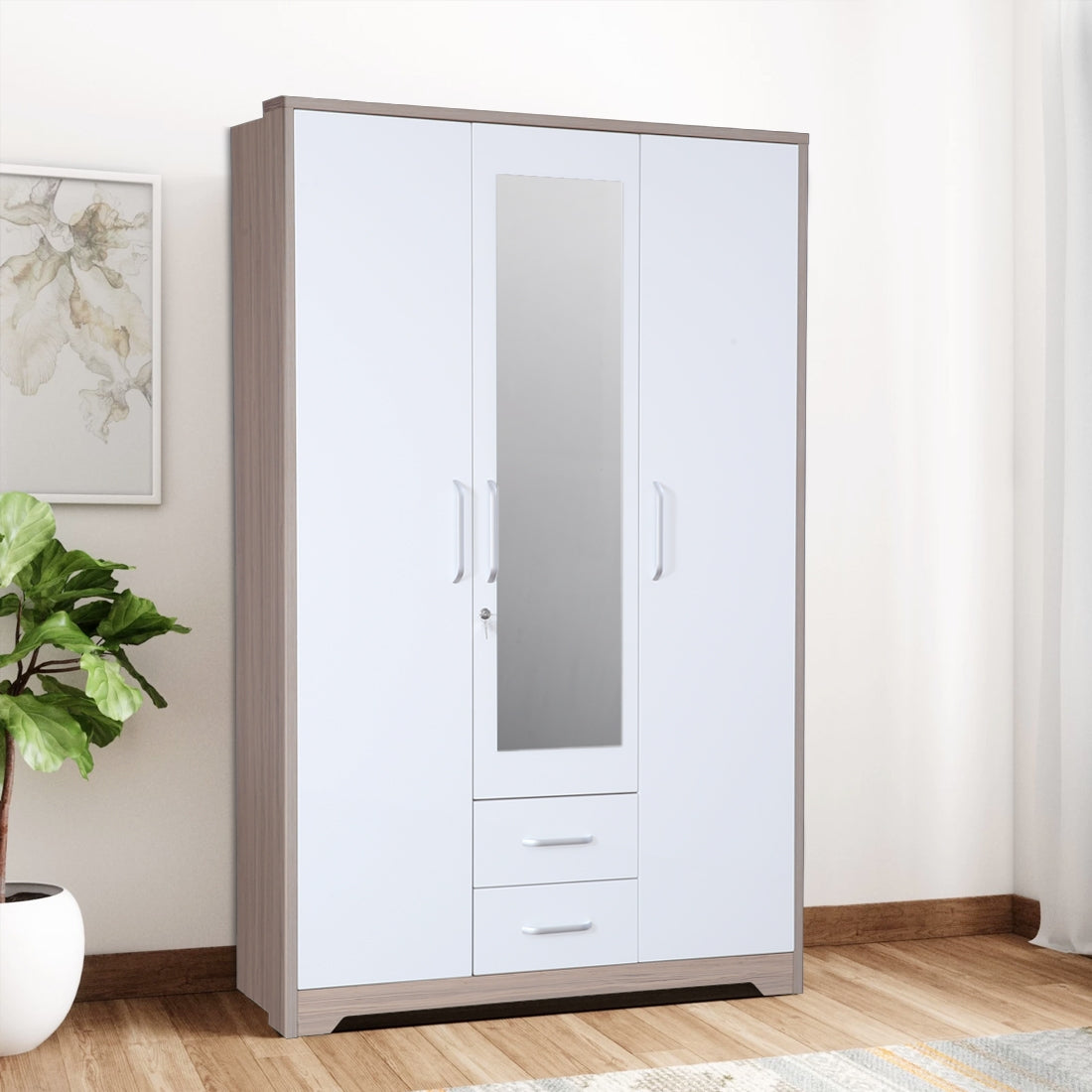 Ambra Three door Wardrobe in Oak Colour