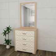 Jordan Dresser With Mirror in Sonam Oak & White Colour - HomeTown