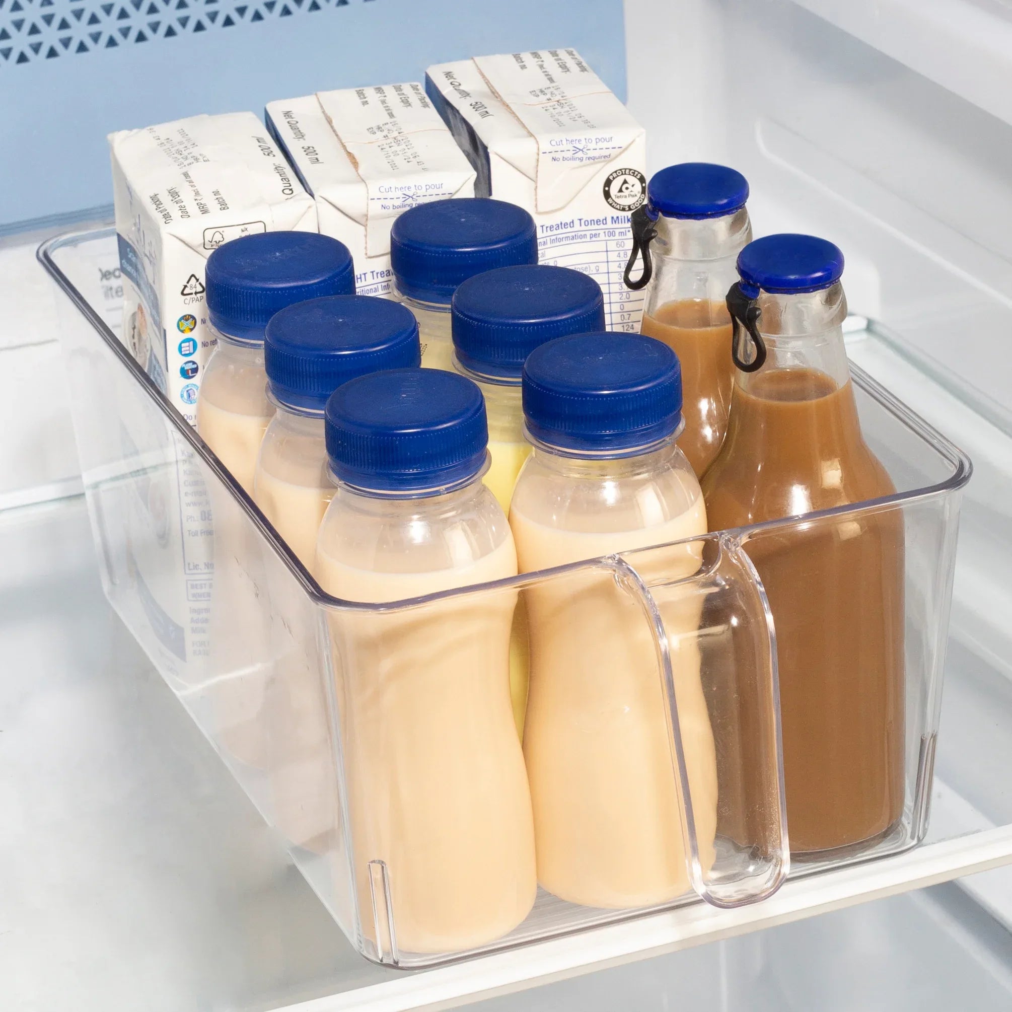 Robusto PET BPA Free Large Fridge Organizer with Front Handle in Transparent Colour - HomeTown