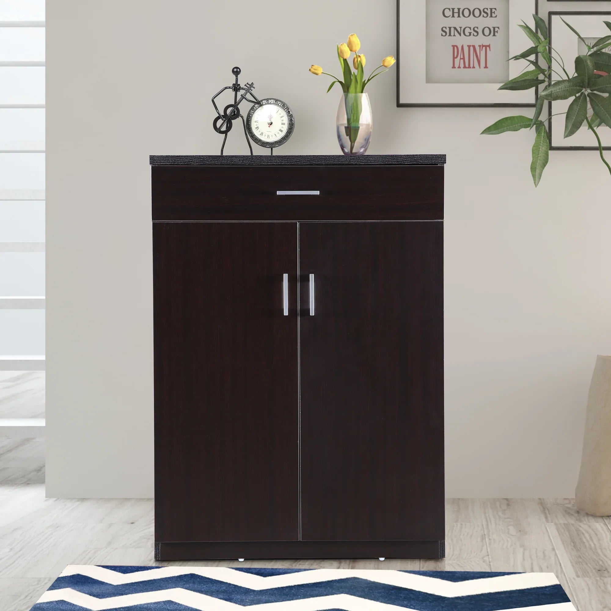 Ibis Engineered Wood Multipurpose Cabinet in Wenge Colour - HomeTown