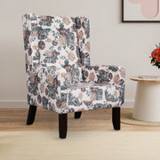 Daisy Fabric Wing Chair in White Colour - HomeTown