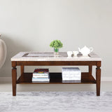 Bliss Marble Top Center Table in Beige Colour