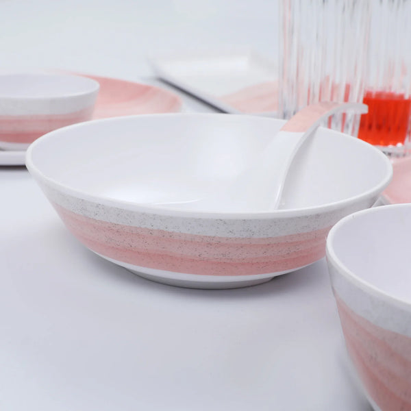 Emilia Melamine Speckles Serving Bowl in Pink Colour dimensions